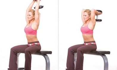 Flexion and extension of the arms to lose weight