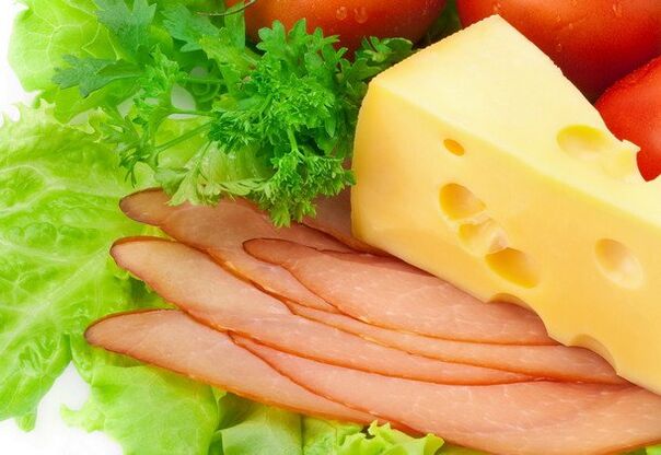 cheeses, meat and vegetables for the Dukan diet